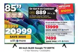 HiFi Corp 85-Inch QLED Google TV-85P7K offer