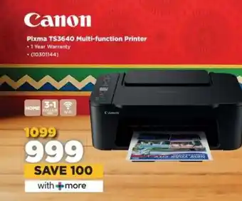 HiFi Corp Canon Pixma TS3640 Multi-function Printer offer