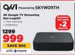 HiFi Corp QWi Powered by Skyworth 4K Google TV Streaming Box-LeapS3 offer