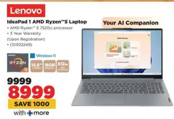 HiFi Corp Lenovo IdeaPad 1 AMD Ryzen 5 Laptop offer