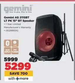 HiFi Corp Gemini AS 2115BT LT PK 15” BT Speaker offer