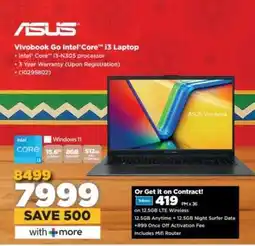 HiFi Corp Vivobook Go Intel Core i3 Laptop offer