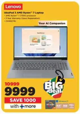 HiFi Corp Lenovo IdeaPad 3 AMD Ryzen 7 Laptop offer