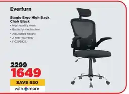HiFi Corp Everfurn Stagio Ergo High Back Chair Black offer