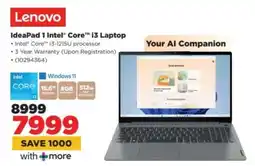 HiFi Corp Lenovo Ideapad 1 Intel Core i3 Laptop offer