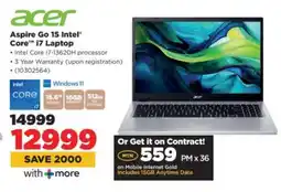 HiFi Corp Acer Aspire Go 15 Intel Core i7 Laptop offer