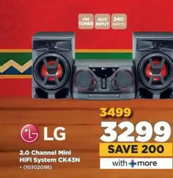 HiFi Corp LG 2.0 Channel Mini HiFi System CK43N offer