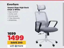 HiFi Corp Everfurn Voyeur Ergo High Back Chair 2 White offer