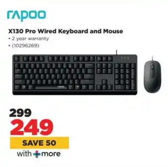 HiFi Corp Rapoo X130 Pro Wired Keyboard and Mouse offer