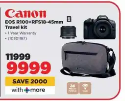 HiFi Corp Canon EOS R100+ RFS18-45mm Travel kit offer