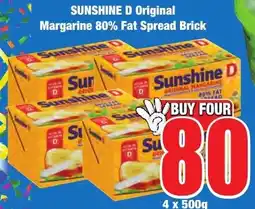 Boxer Superstores SUNSHINE D Original Margarine 80% Fat Spread Brick offer