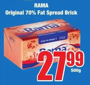 Boxer Superstores RAMA Original 70% Fat Spread Brick offer
