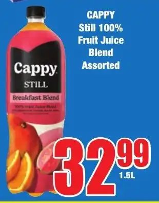 Boxer Superstores Cappy Still 100% Fruit Juice Blend Assorted offer