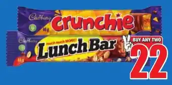 Boxer Superstores CADBURY Crunchie/ Lunch Bar/ P.S. Chocolate Bar/ 5 Star Chocolate/ Astros Chocolate Box offer