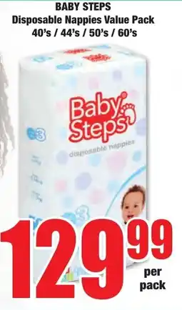 Boxer Superstores BABY STEPS Disposable Nappies Value Pack offer