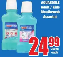 Boxer Superstores AQUASMILE Adult/ Kids Mouthwash Assorted offer