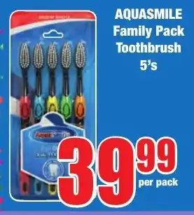 Boxer Superstores AQUASMILE Family Pack Toothbrush offer