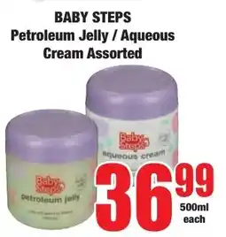 Boxer Superstores BABY STEPS Petroleum Jelly/ Aqueous Cream Assorted offer