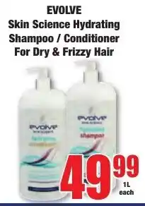Boxer Superstores EVOLVE Skin Science Hydrating Shampoo/ Conditioner For Dry & Frizzy Hair offer
