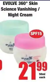 Boxer Superstores EVOLVE 360° Skin Science Vanishing/ Night Cream offer