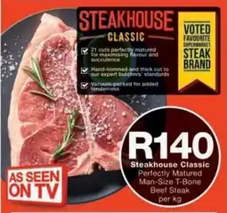 Checkers Hyper Steakhouse Classic Perfectly Matured Man-Size T-Bone Beef Steak offer