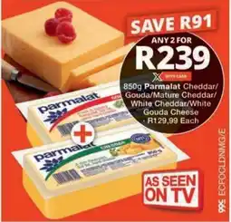 Checkers Hyper Parmalat Cheddar/ Gouda/ Mature Cheddar/ White Cheddar/ White Gouda Cheese offer