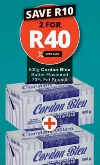 Checkers Hyper Cordon Bleu Butter Flavoured 70% Fat Spread offer