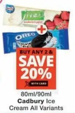 Checkers Hyper Cadbury Ice Cream All Variants offer