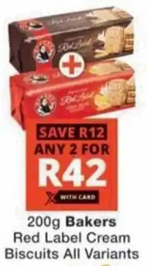 Checkers Hyper Bakers Red Label Cream Biscuits All Variants offer