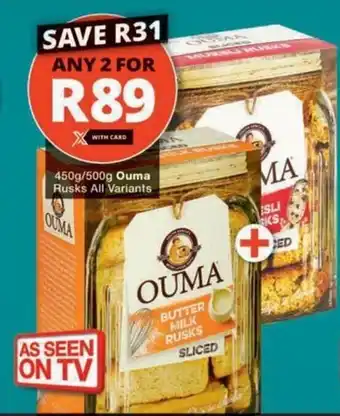 Checkers Hyper Ouma Rusks All Variants offer