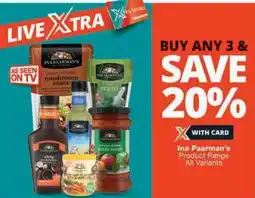 Checkers Hyper Ina Paarman's Product Range All Variants offer