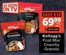 Checkers Hyper Kellogg's Fruit Mix/ Crunchy Granola offer