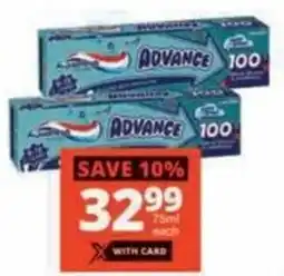Checkers Hyper Aquafresh Advance Mint Boost Toothpaste offer