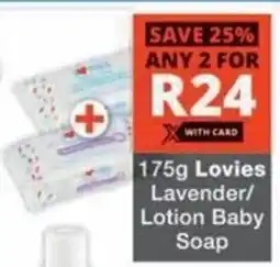 Checkers Hyper Lovies Lavender/ Lotion Baby Soap offer