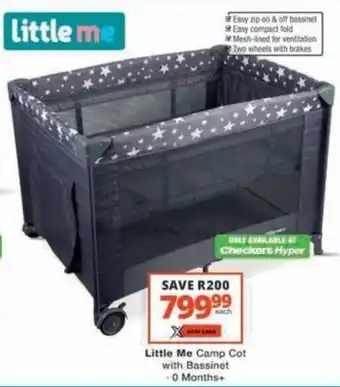 Checkers Hyper Little Me Camp Cot with Bassinet offer