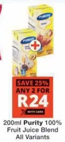 Checkers Hyper Purity 100% Fruit Juice Blend All Variants offer