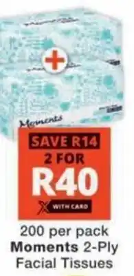 Checkers Hyper Moments 2-Ply Facial Tissues offer