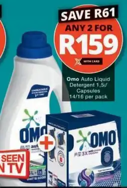 Checkers Hyper Omo Auto Liquid Detergent/ Capsules offer