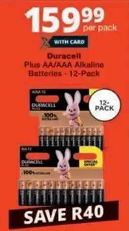 Checkers Hyper Duracell Plus AA/AAA Alkaline Batteries offer
