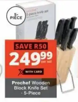 Checkers Hyper Prochef Wooden Block Knife Set offer