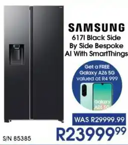 Hirsch's SAMSUNG Black Side By Side Bespoke AI With SmartThings offer