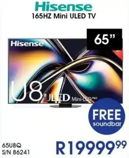 Hirsch's Hisense 65" 165HZ Mini ULED TV offer