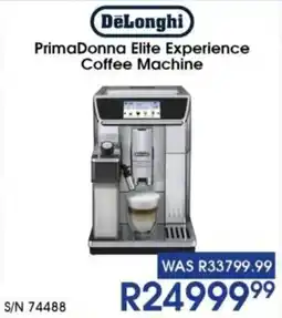 Hirsch's DeLonghi PrimaDonna Elite Experience Coffee Machine offer