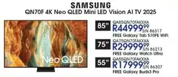 Hirsch's SAMSUNG 55" QN70F 4K Neo QLED Mini LED Vision AI TV 2025 offer