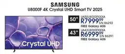 Hirsch's SAMSUNG 43" U8000F 4K Crystal UHD Smart TV 2025 offer