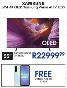 Hirsch's SAMSUNG S90F 4K OLED Samsung Vision AI TV 2025 S85F 4K OLED Samsung Vision AI TV 2025 offer