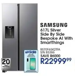 Hirsch's SAMSUNG Silver Side By Side Bespoke AI With SmartThings offer