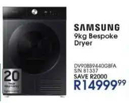 Hirsch's SAMSUNG Bespoke Dryer offer