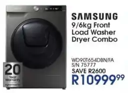 Hirsch's SAMSUNG Front Load Washer Dryer Combo offer