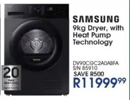 Hirsch's SAMSUNG Dryer, with Heat Pump Technology offer